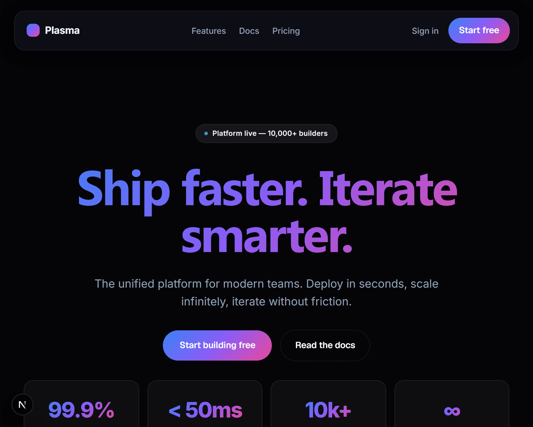 Plasma launch page preview