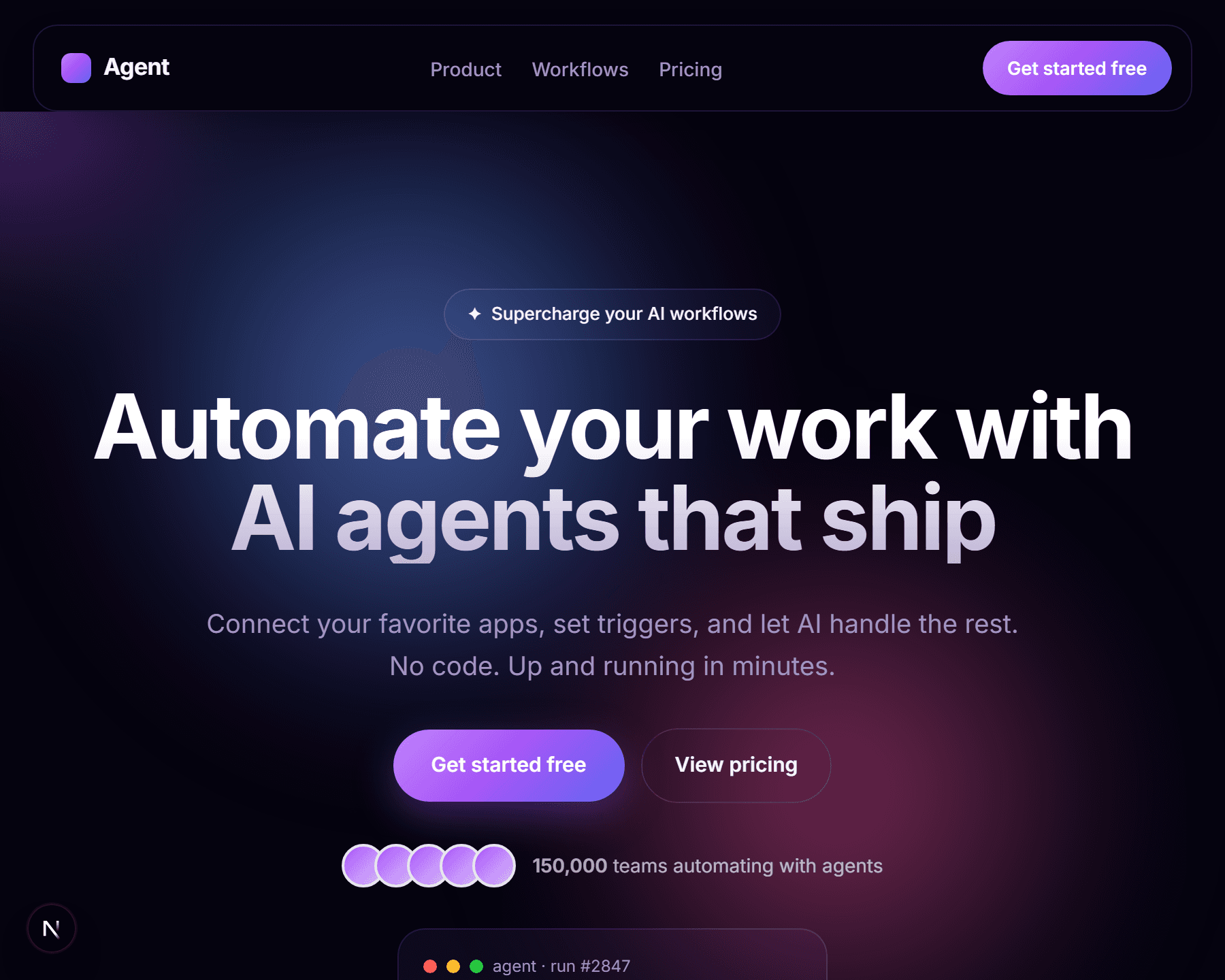 AI Startup Landing launch page preview