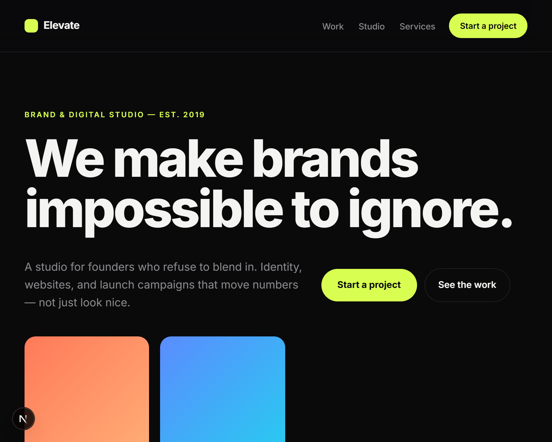 Agency Portfolio template preview