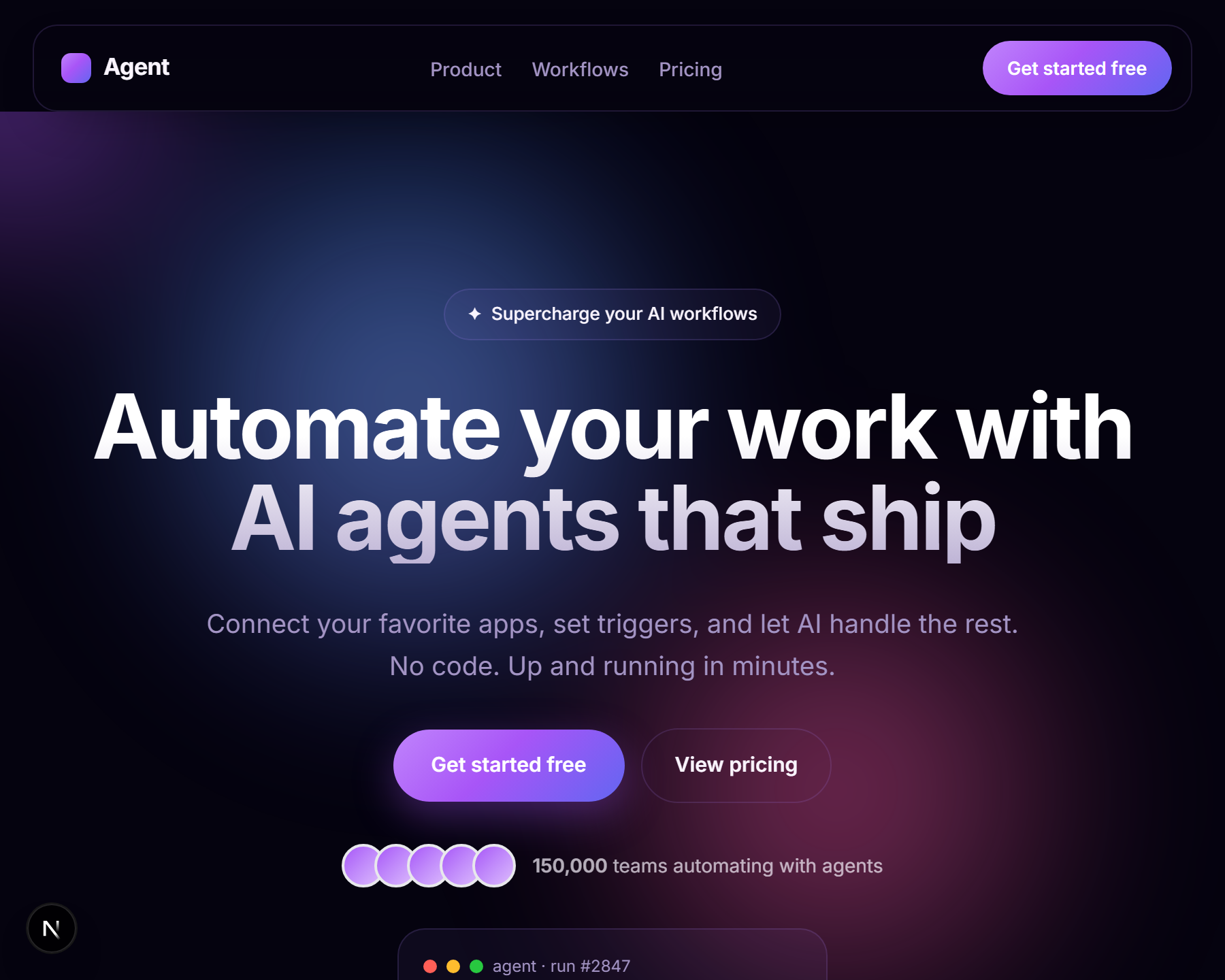 AI Startup Landing template preview