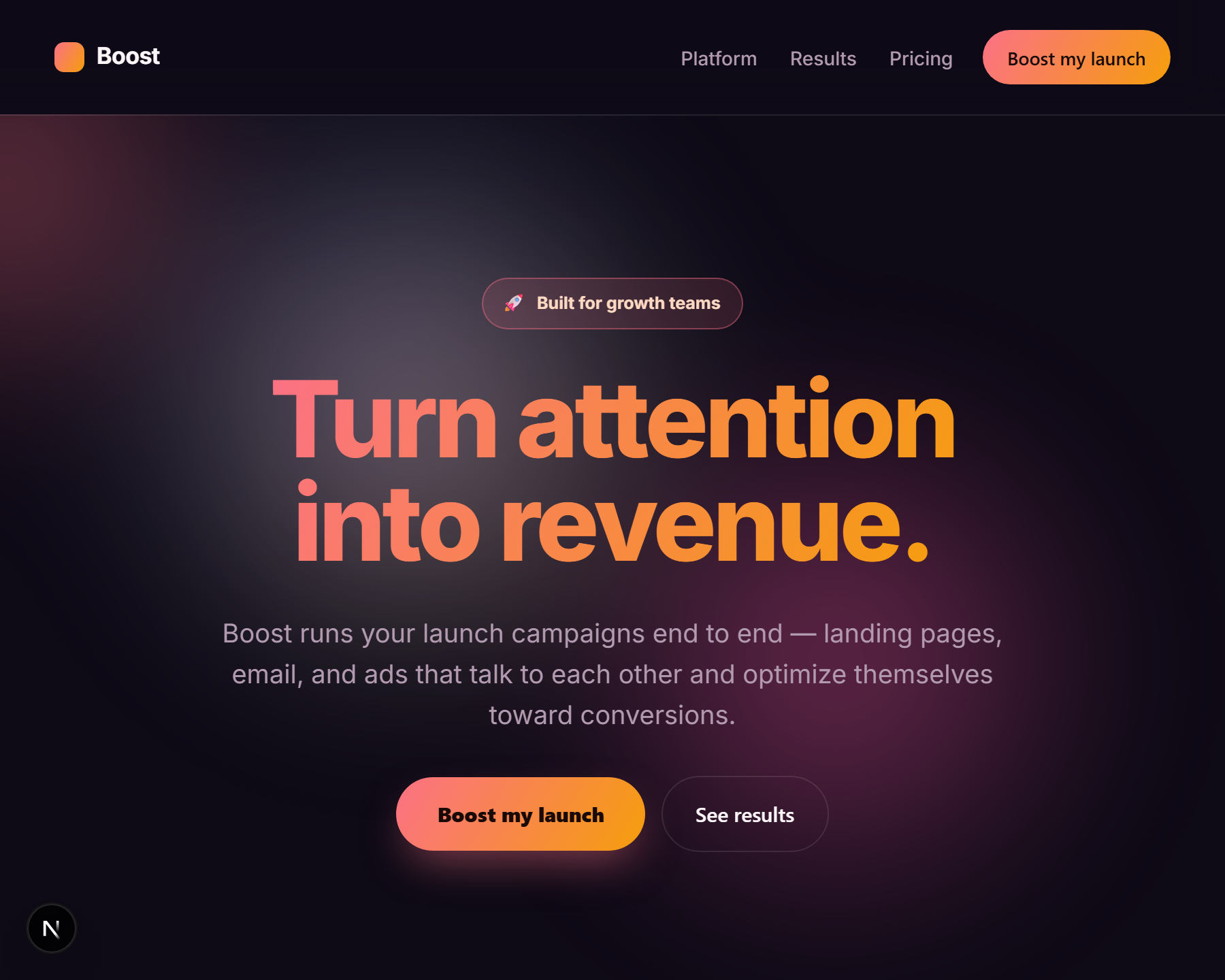 Campaign Landing Page template preview