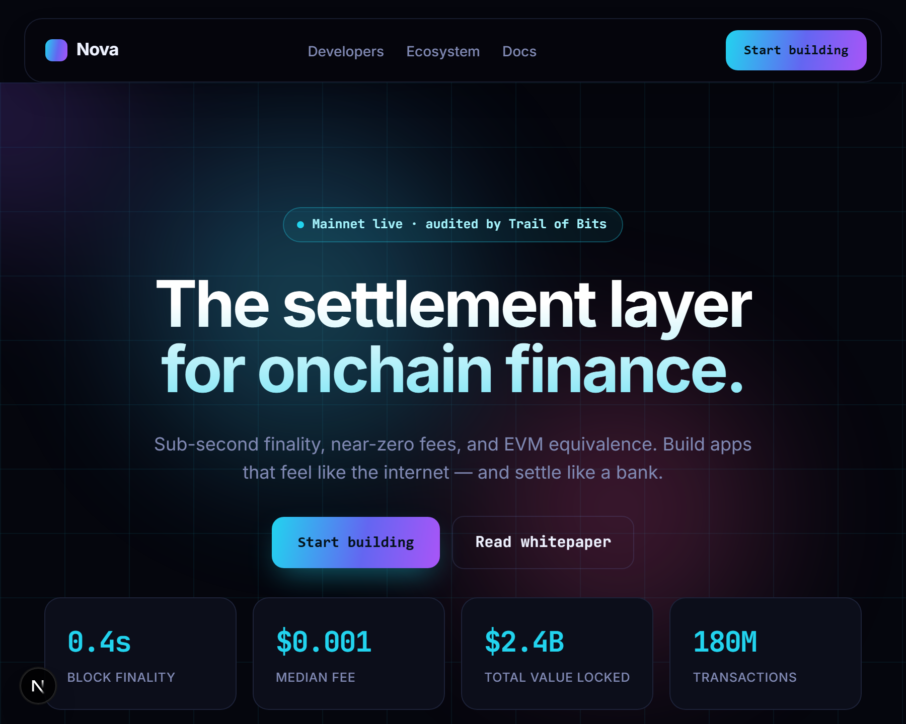 DeFi Protocol Landing template preview