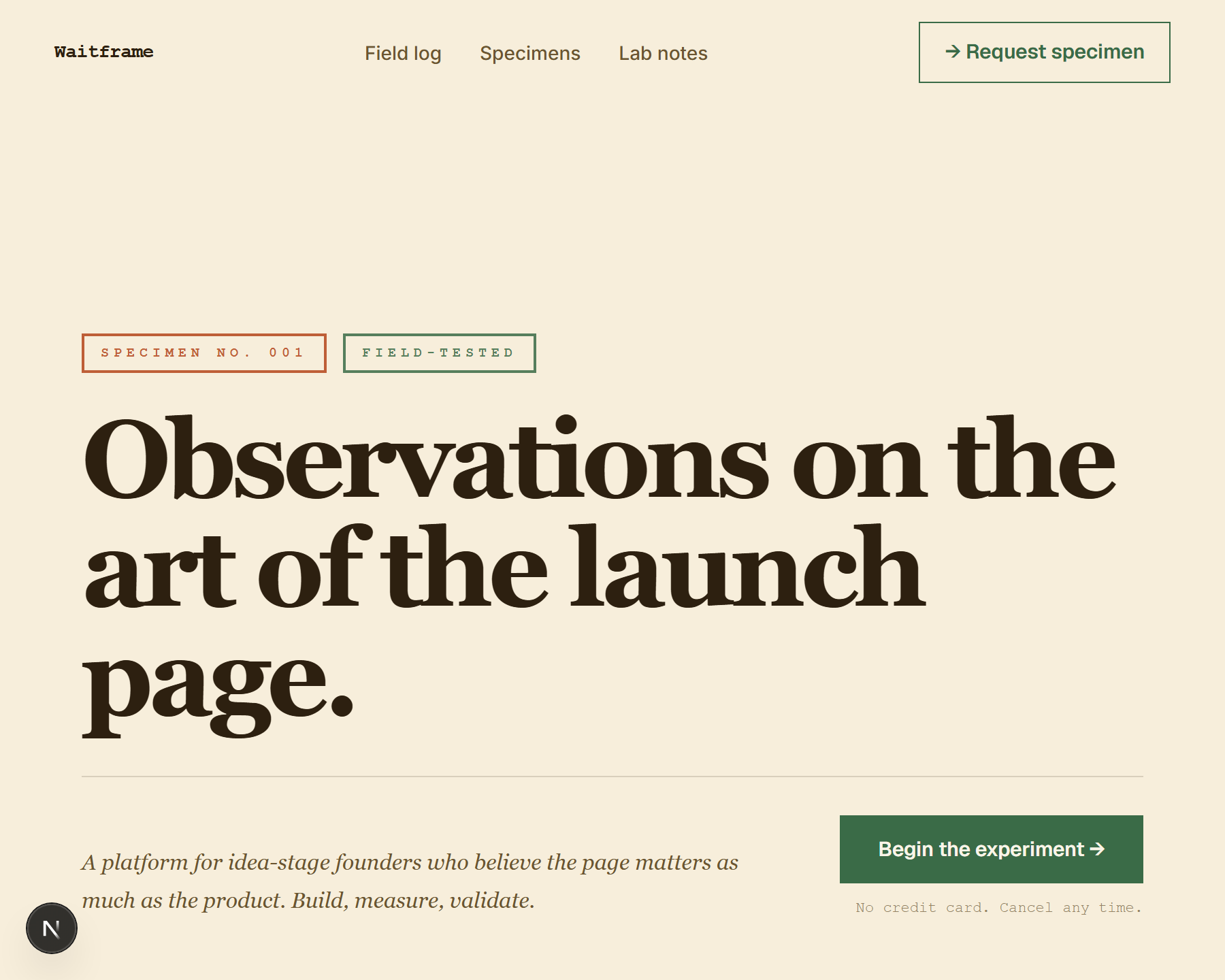Fieldnotes template preview