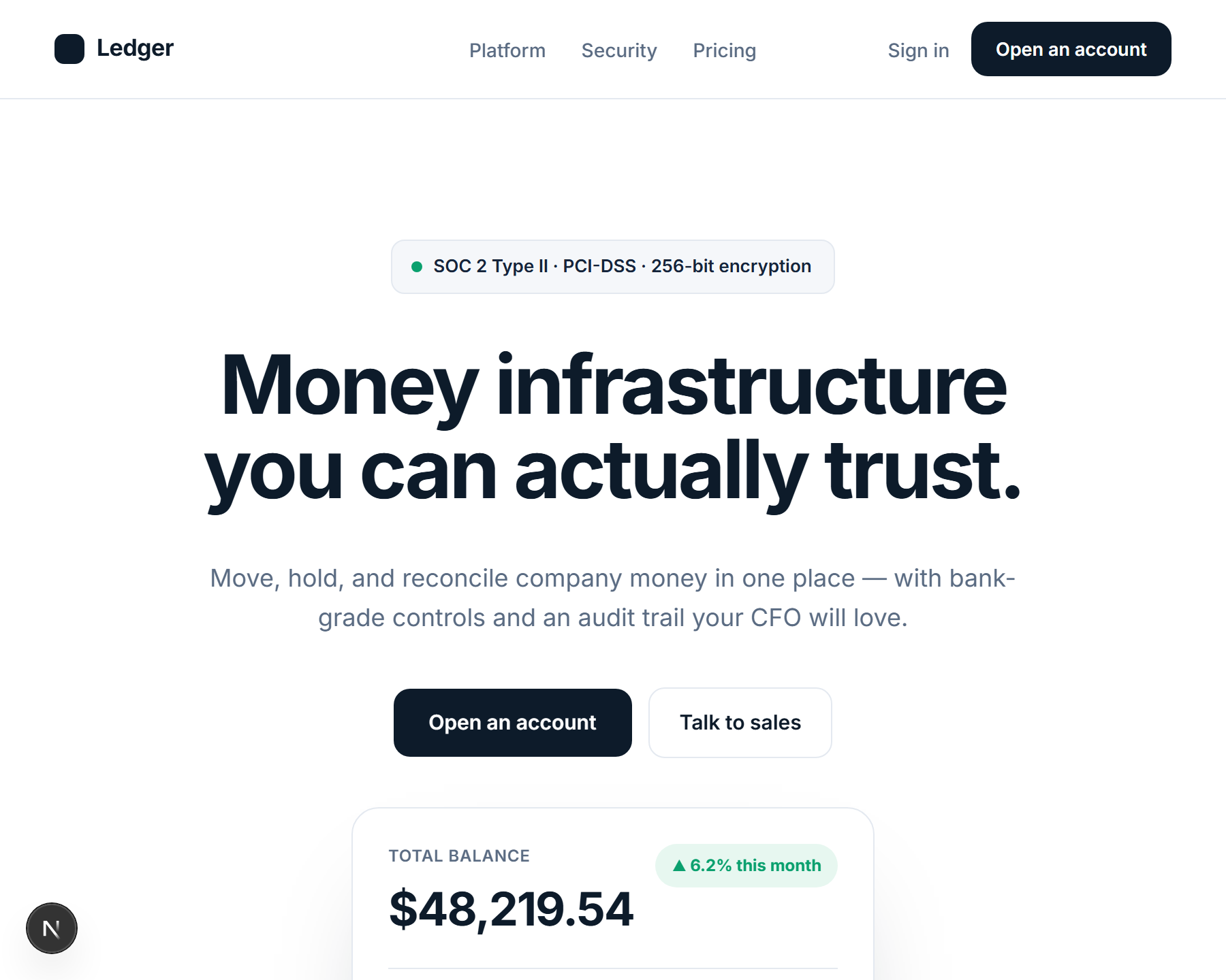 Fintech Landing Page template preview