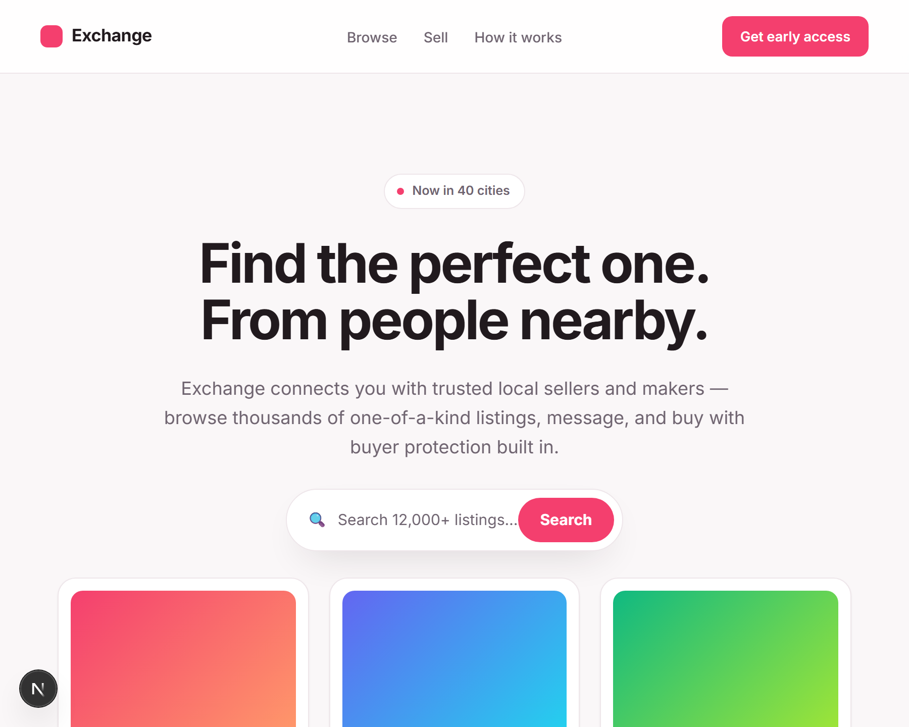 Marketplace Landing template preview