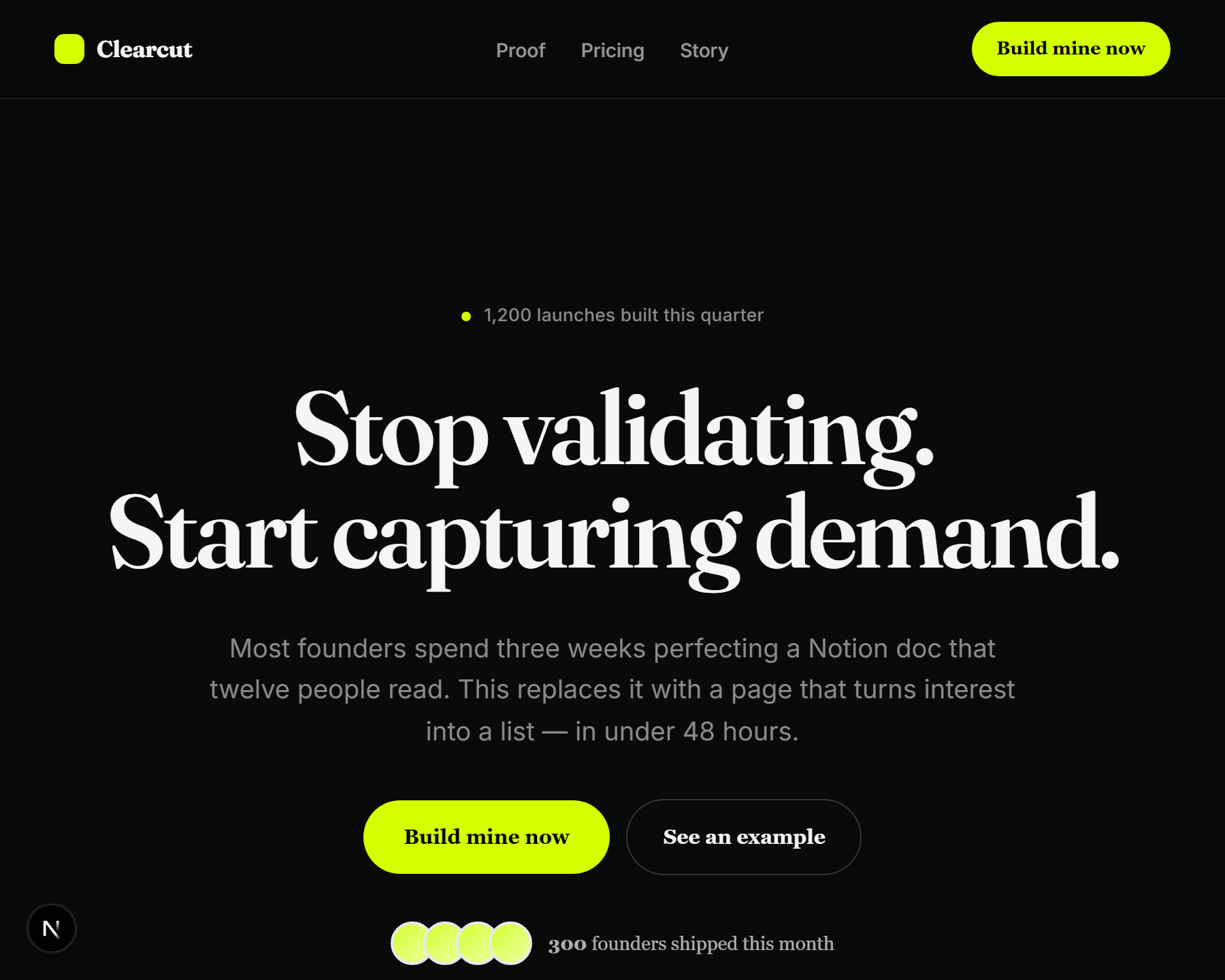 Notion Landing Page template preview