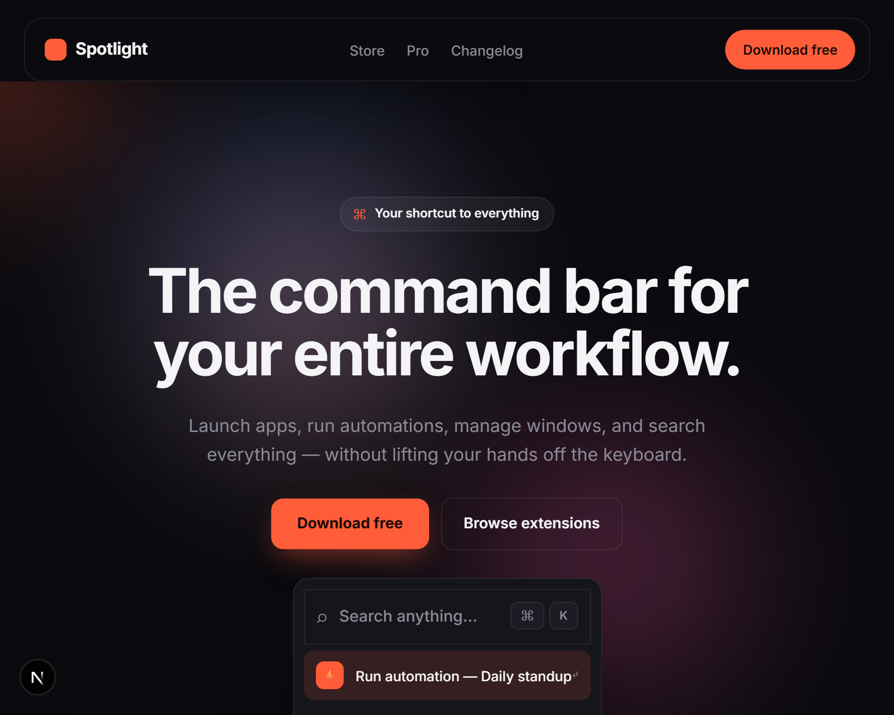 Raycast Style Landing template preview