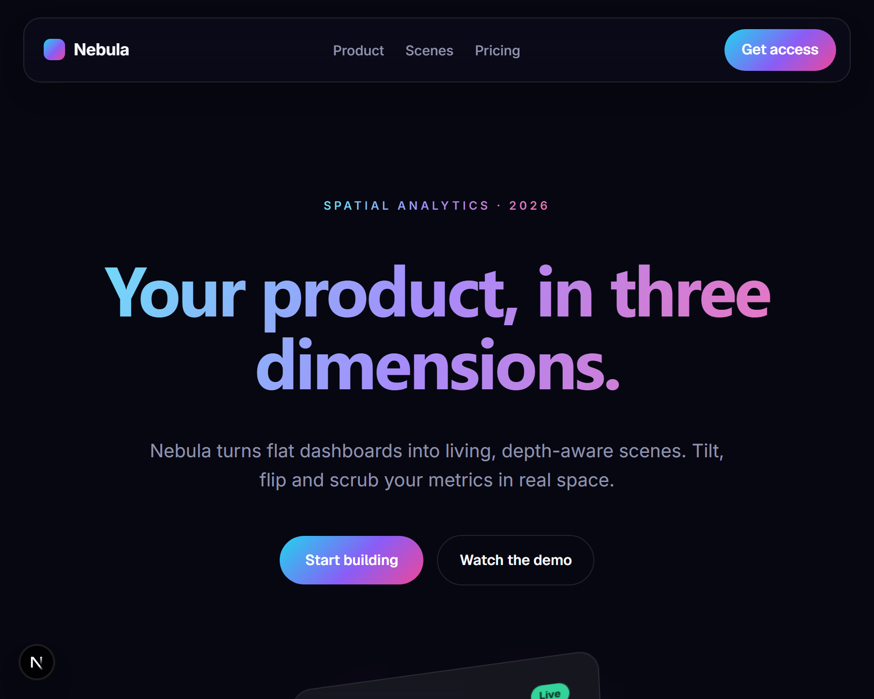 Nebula 3D template preview
