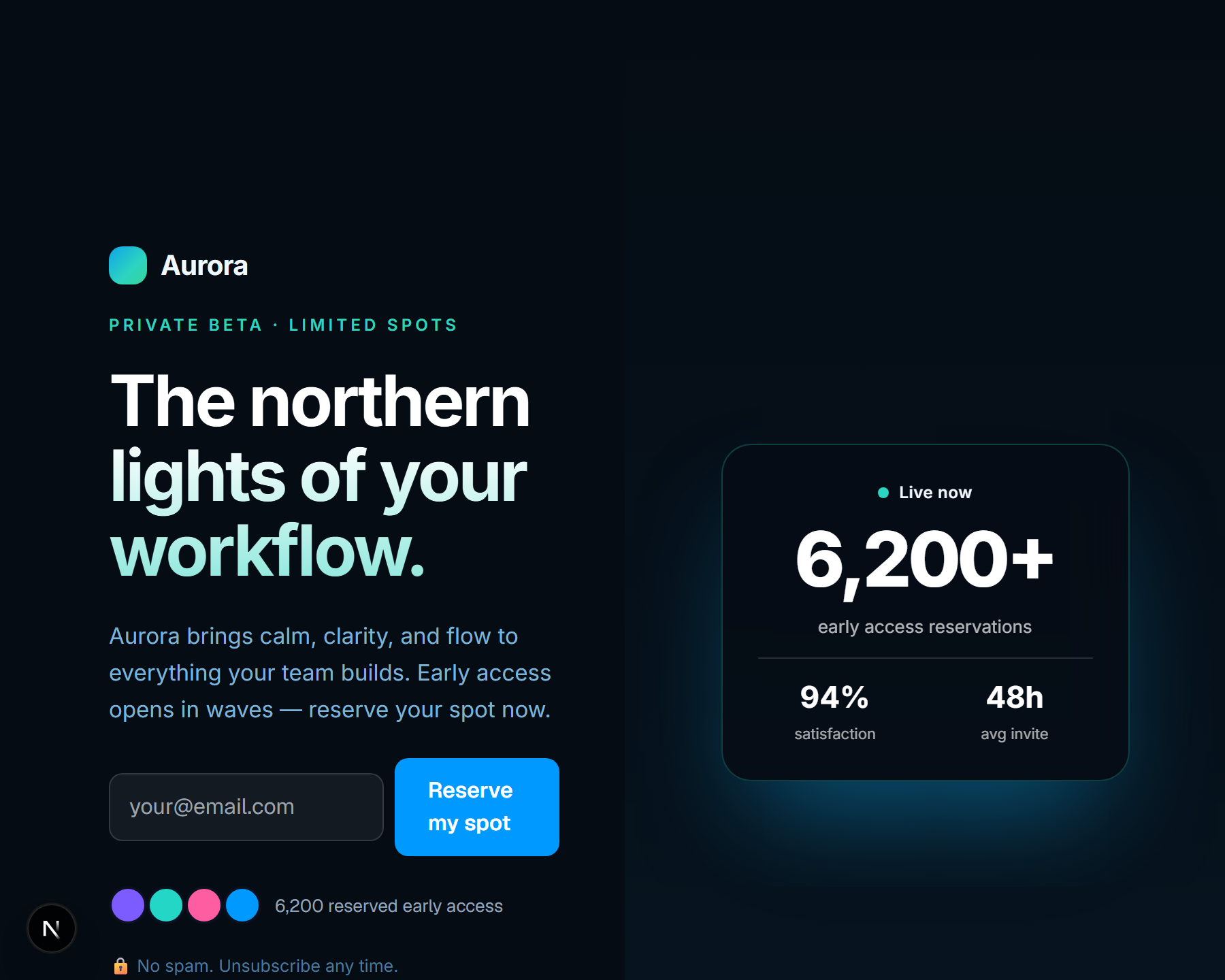Aurora template preview
