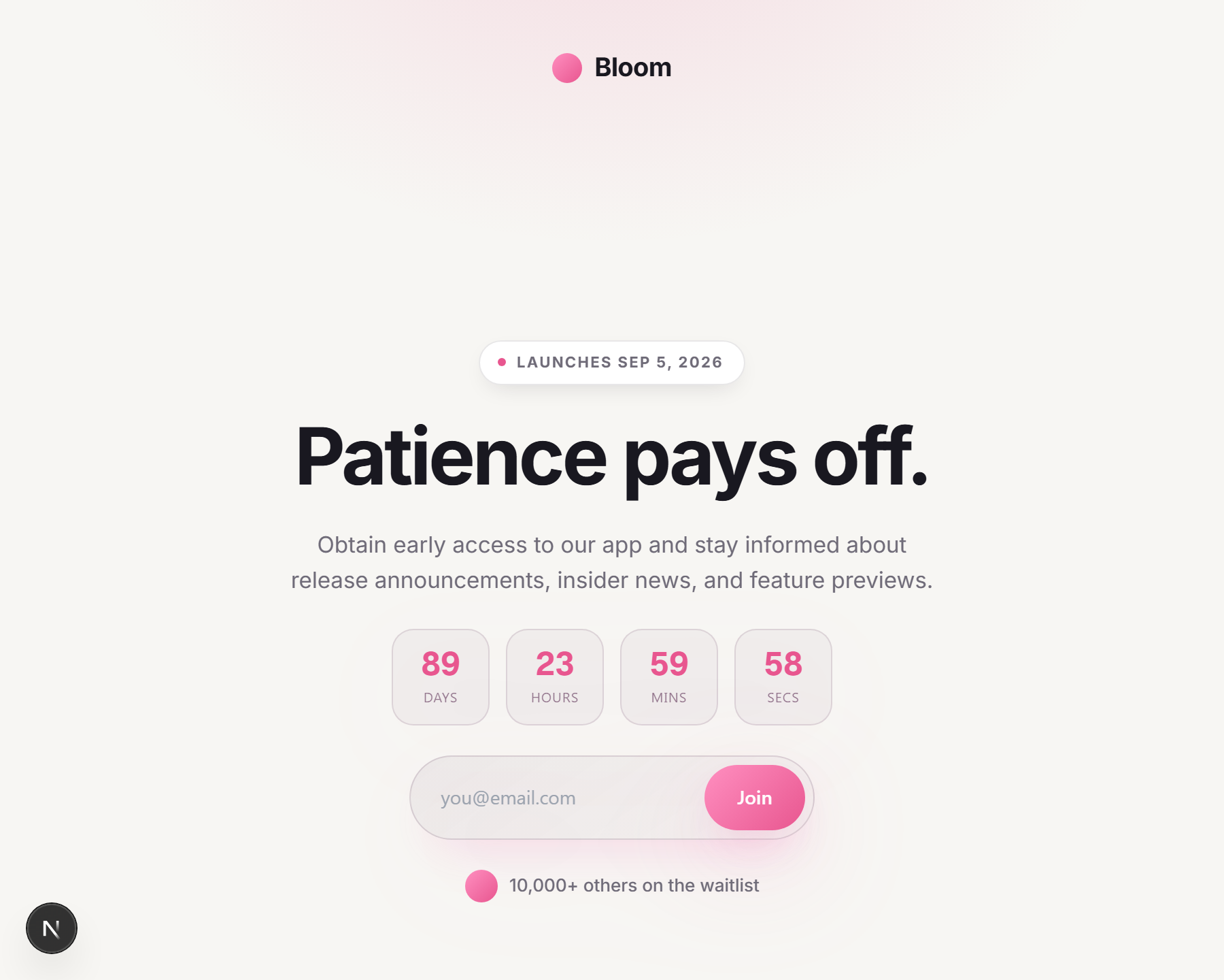 Bloom template preview