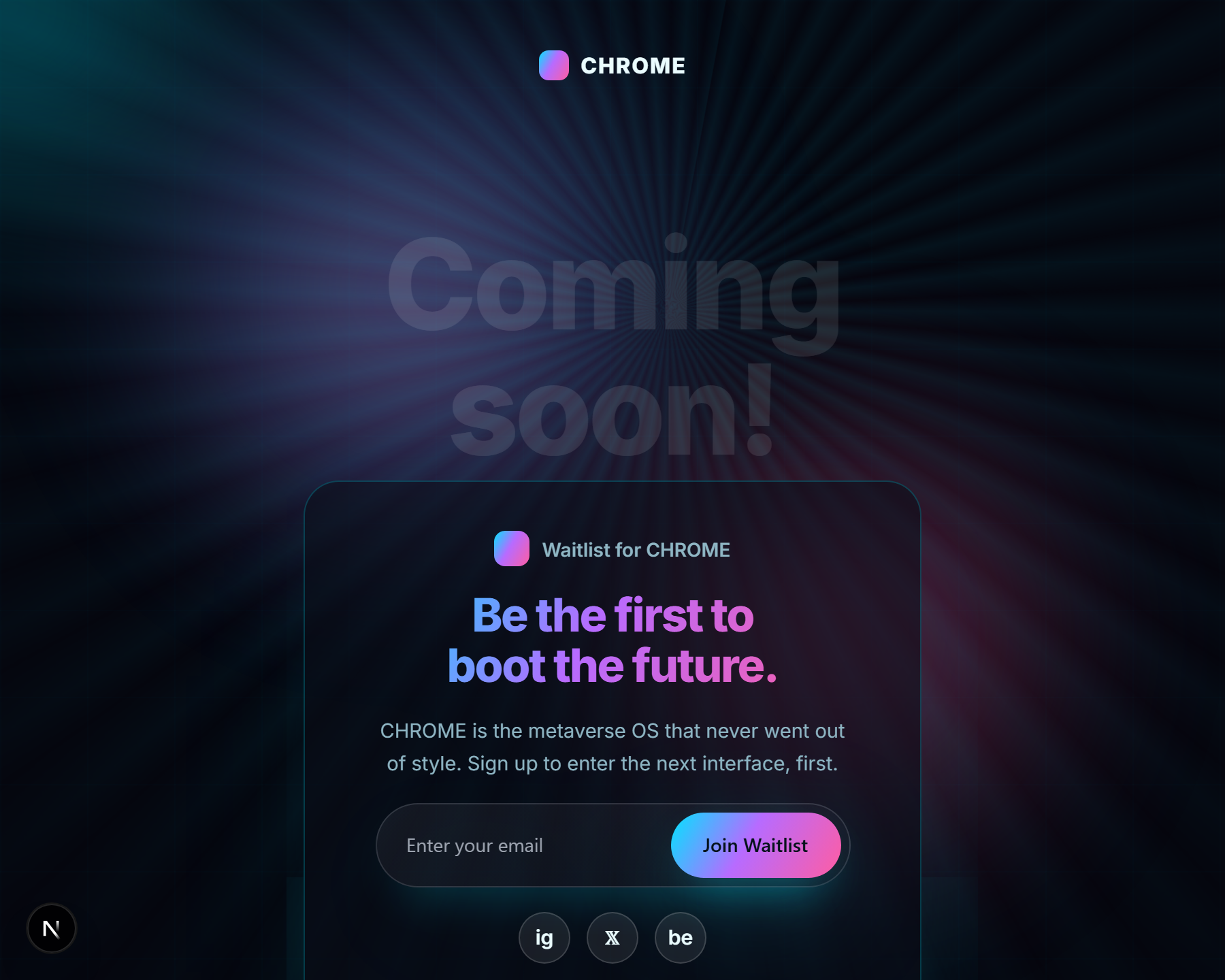 CHROME template preview