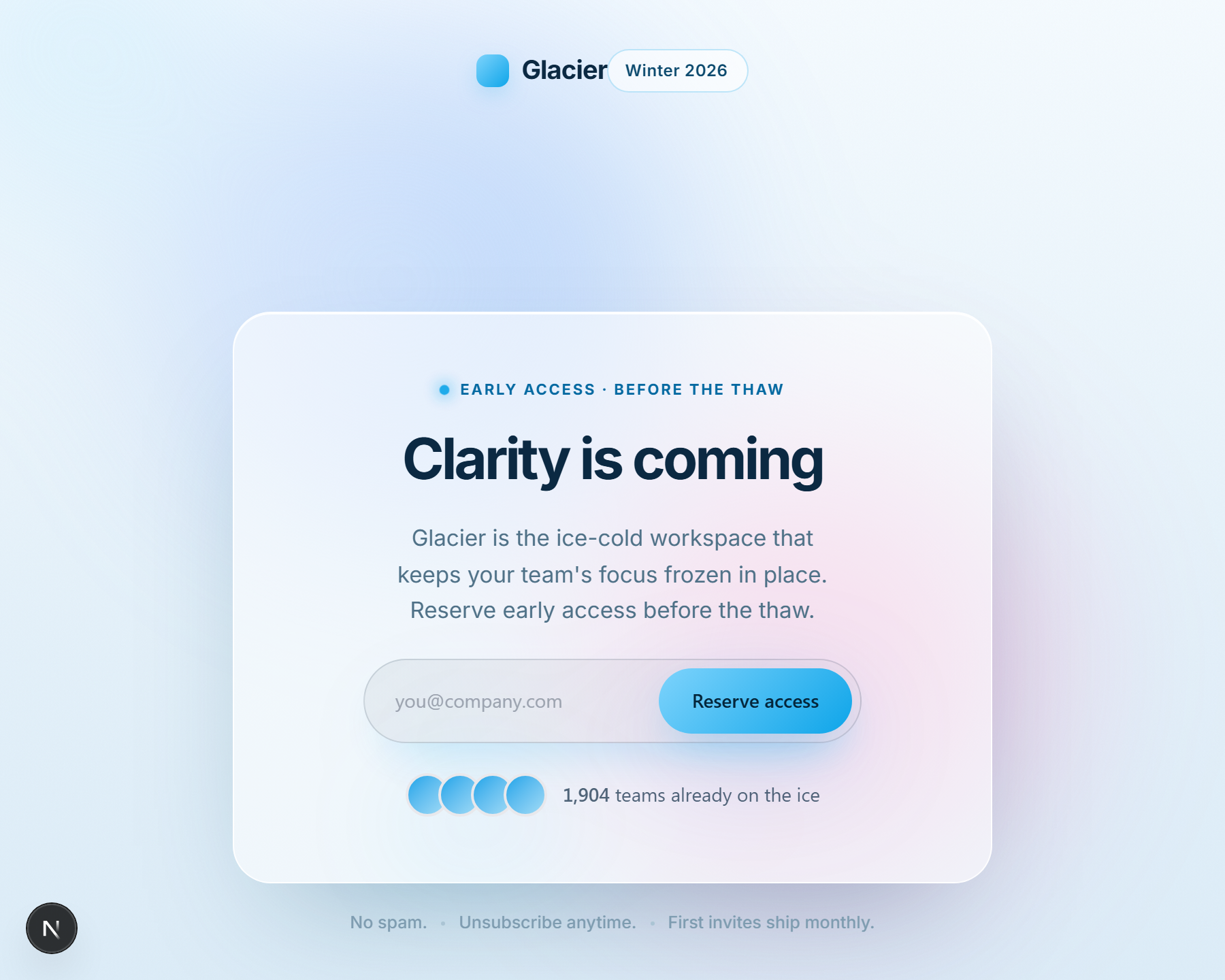 Glacier template preview