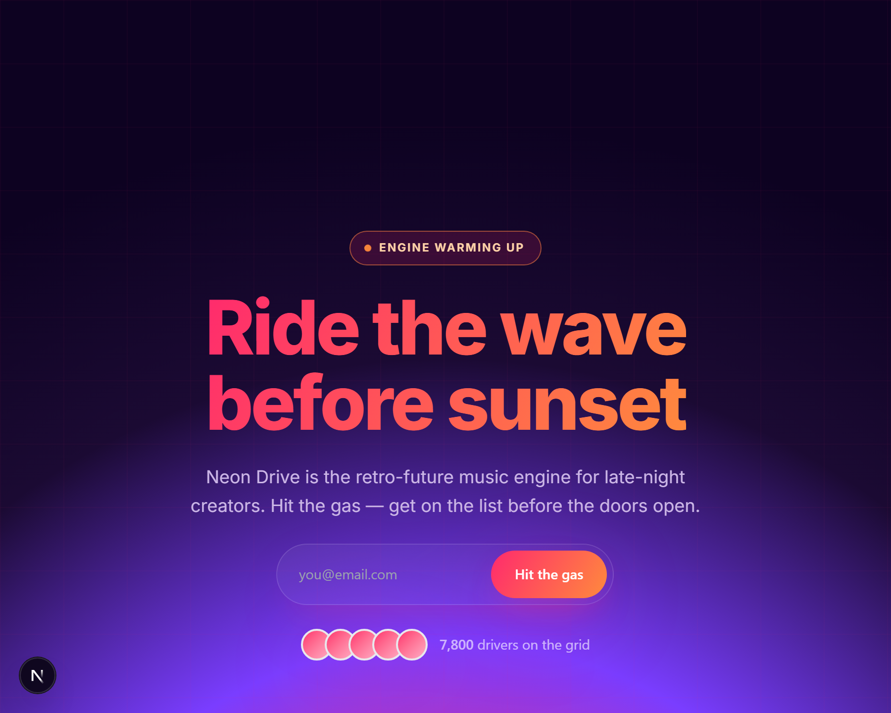 Neon Drive template preview