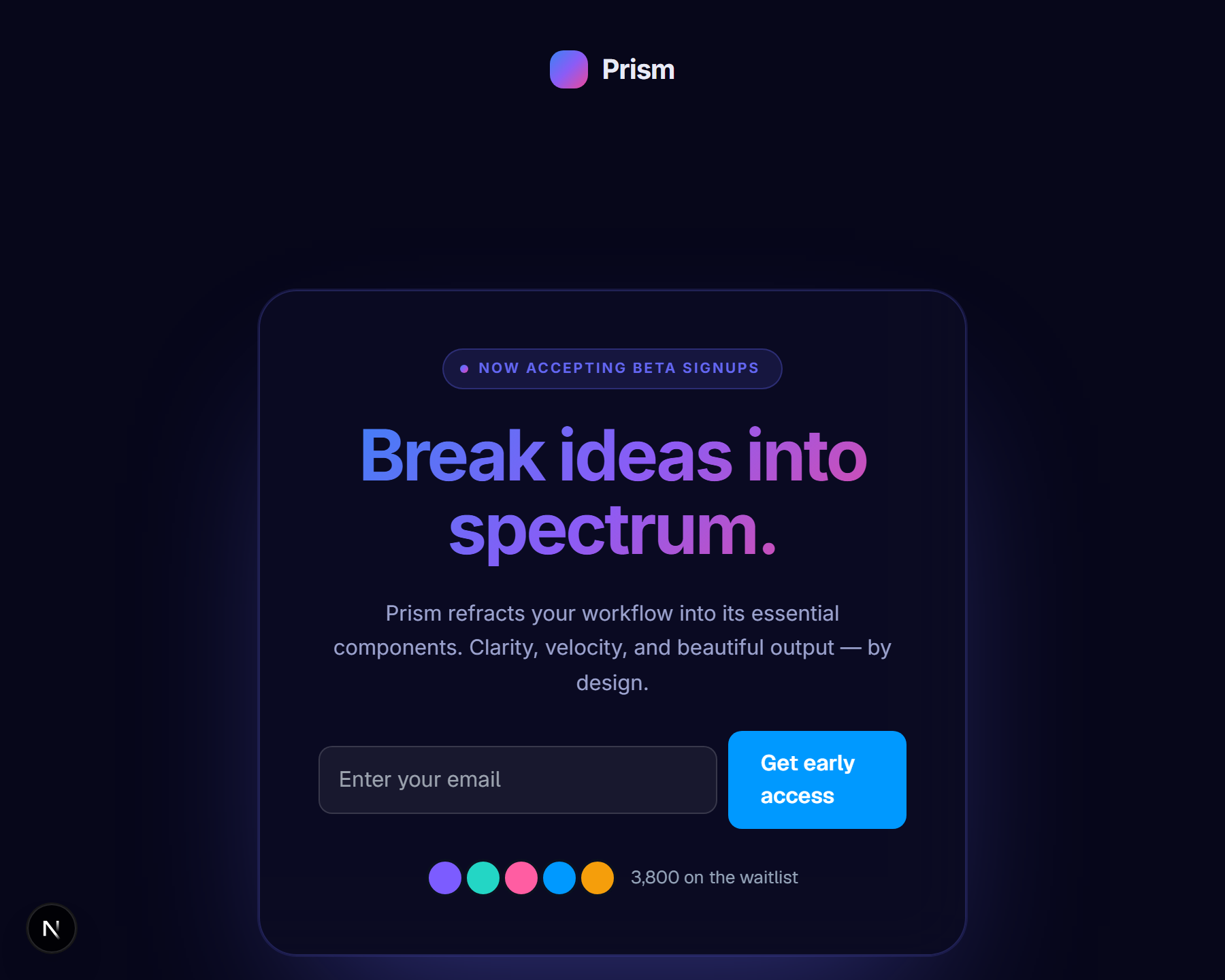 Prism template preview